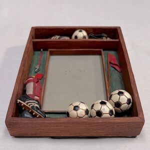 Soccer Picture Frame - with 3D modeled balls, soccer shoes and sheen guards.